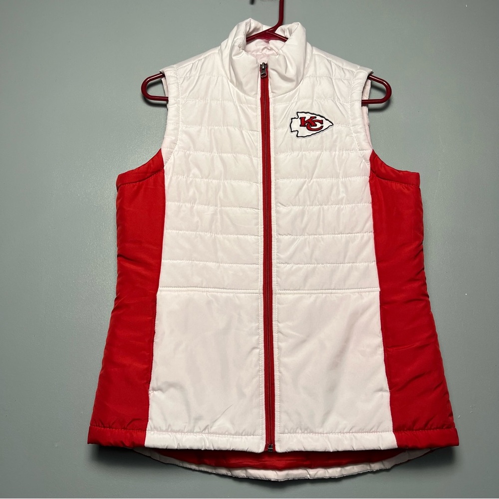 NFL Kansas City Chiefs White and Red Puffer Vest